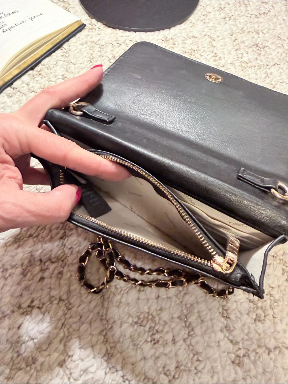 bebe Leopard-Print Crossbody in Gold and Black